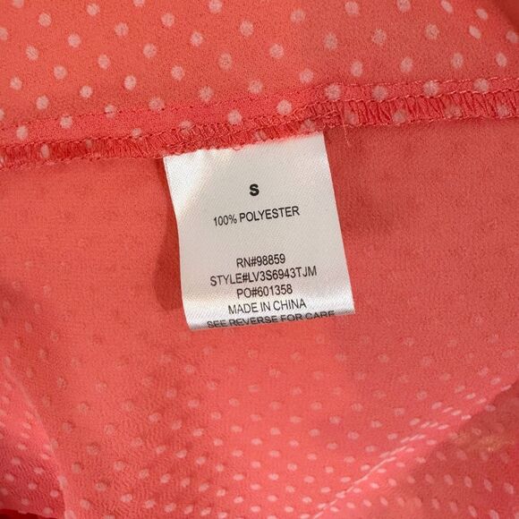 OLIVE & OAK | polka dot buttondown blouse | small | sheer - Picture 7 of 9